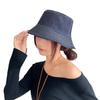 Reversible Denim Fisherman Hat for Spring and Autumn, Outdoor Sun Protection, Vintage Versatile Large Head Circumference Bucket Hat for Women