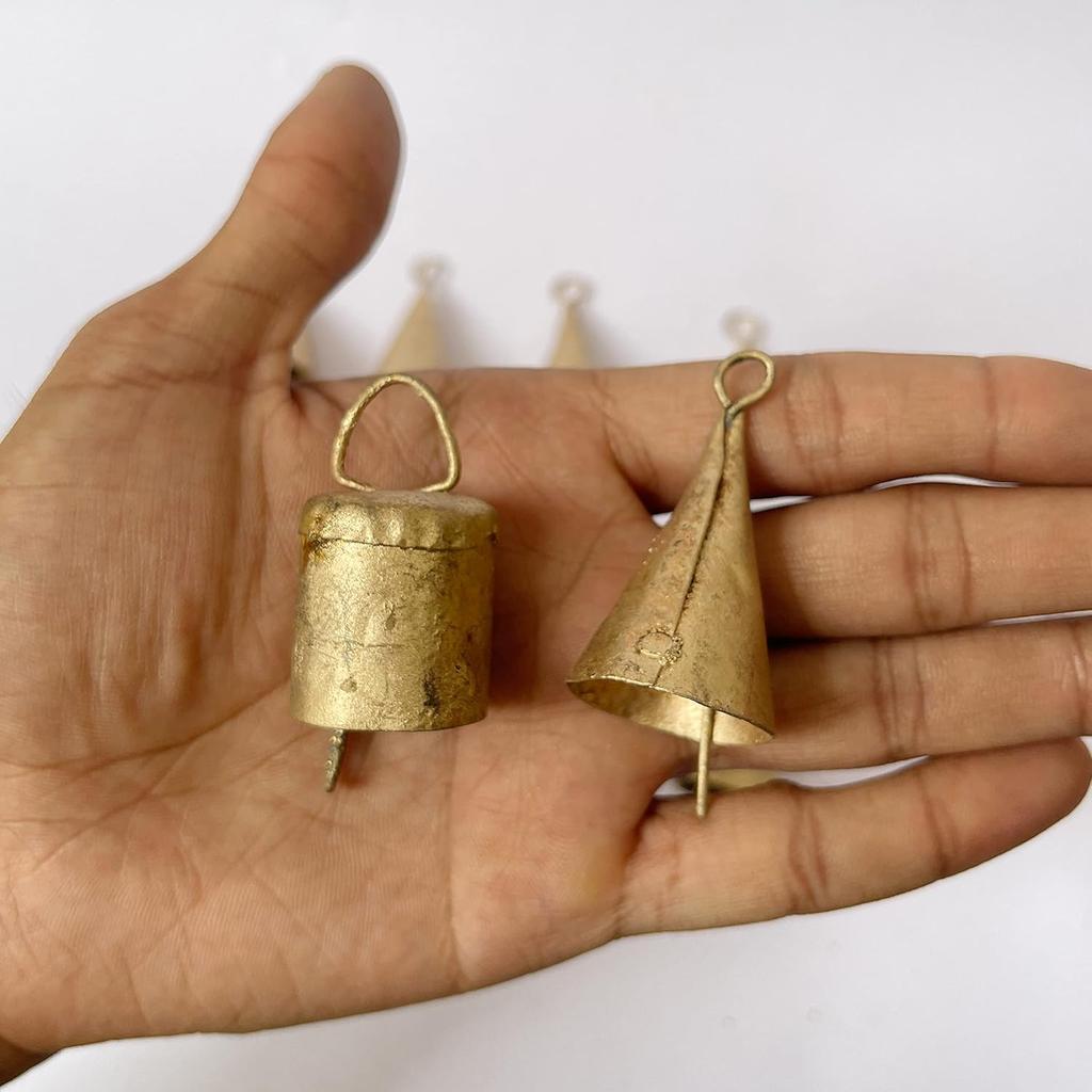 Vintage Iron Hanging Cow Bells for Crafts, 20 Pcs Rustic Witch Bells for Door Decor, Mini Jingle Bells for Holiday Garland and Farmhouse Wreaths