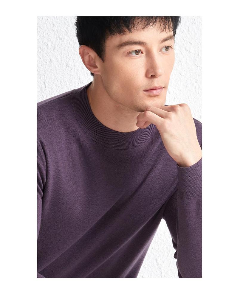 Winter Puyuan Herren Pullover 100% Wolle Halbhoher Kragen: High-End, Hautfreundlich, Leichter Luxus, Einfarbig, Warm und Bequem.