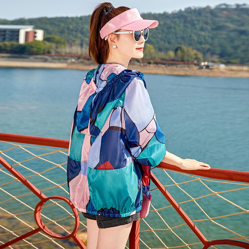 

Женская летняя новая короткая солнцезащитная одежда, свободная и универсальная, с принтом, камуфляжная, дышащая, тонкое пальто 2XL