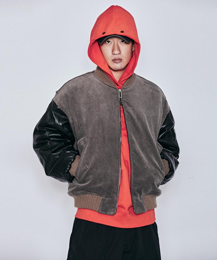 Millimillion Mudstone Corduroy Ma-1 Jacket J07- Gray