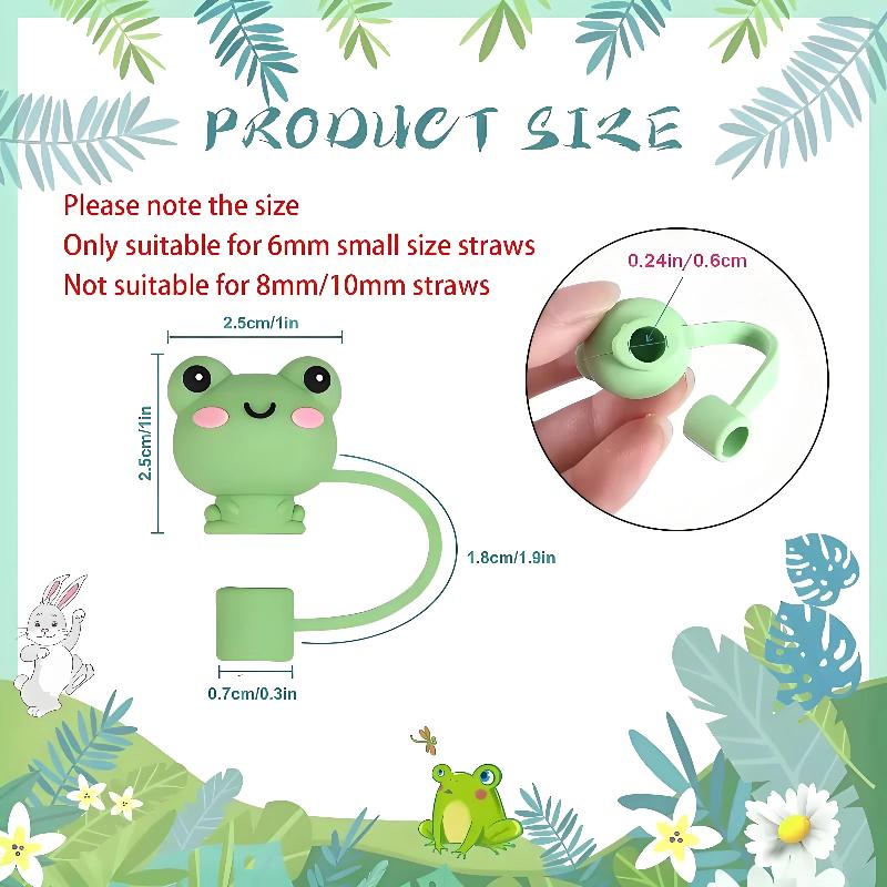 12Pcs Cute Animal Silicone Straw Covers Toppers Reusable Cup Accessories Fun Animal Straws Cap for Kids And Adults