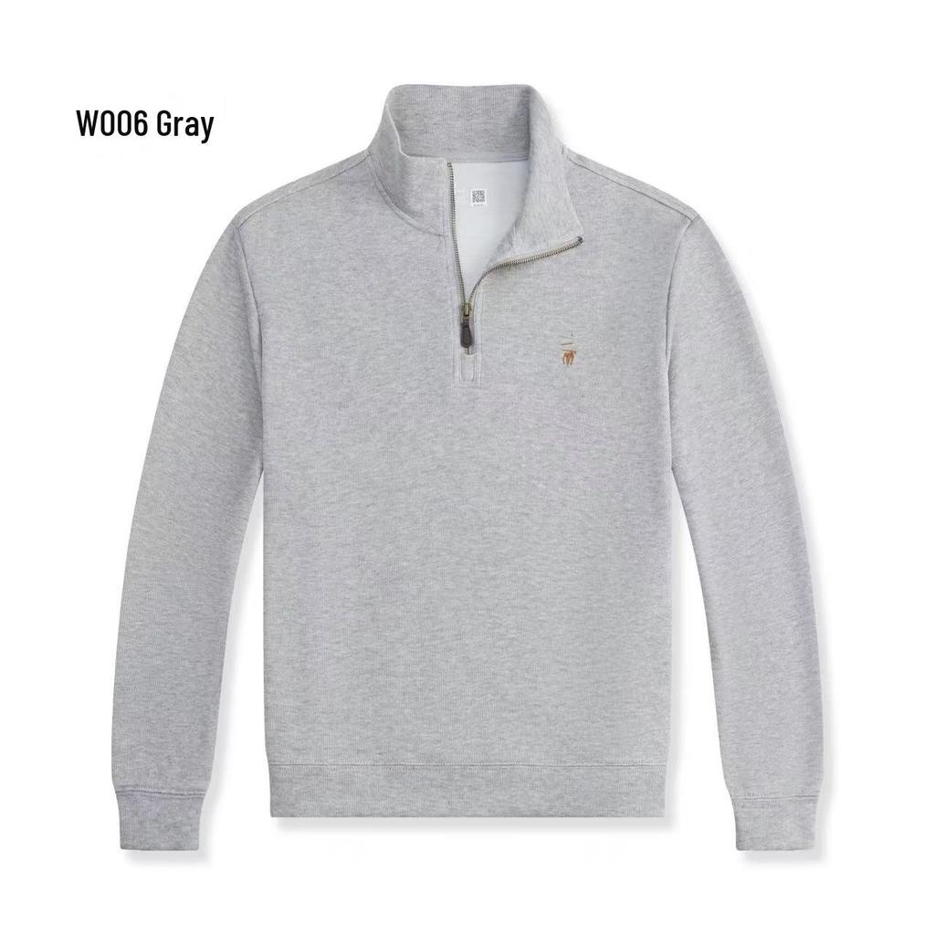 סריג גברים RL עם רקמת פוני וחצי רוכסן - סתיו חדש, סוודר קז'ואל רפוי ורב-תכליתי