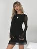 2026 New Autumn/Winter Sexy Backless Leopard Long Sleeve Dress - European & American Style