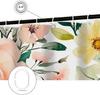 Curtains for Bathroom Pink Watercolor Peonies Decorative Bath Curtain Aesthetic Flowers and Green Leaves Art Bath Set Bathroom
