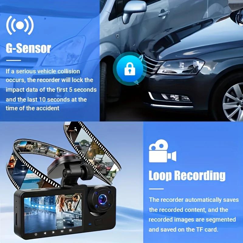 Dash Cam 2/3 Channel Car Black Box WiFi DVR HD 1080P Video Front Built-in and Rear Camera W/IR Night Vision car accessories