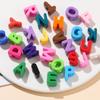 5Pcs A-Z Acrylic Big Hole Letter Beads Mix Colour Loose Spacer Beads for Making Key Chain Bracelet DIY Craft Jewelry Accessories