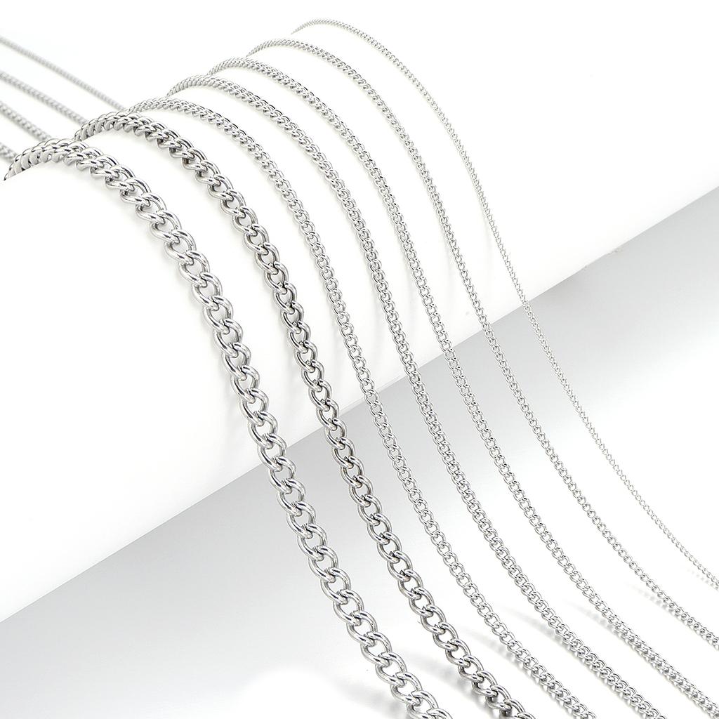5Yards Stainless Steel Chains 1/1.5/2/2.5/3/3.5/4.5mm Bulk Link Chains For DIY Jewelry Making Necklace Bracelets Accessories