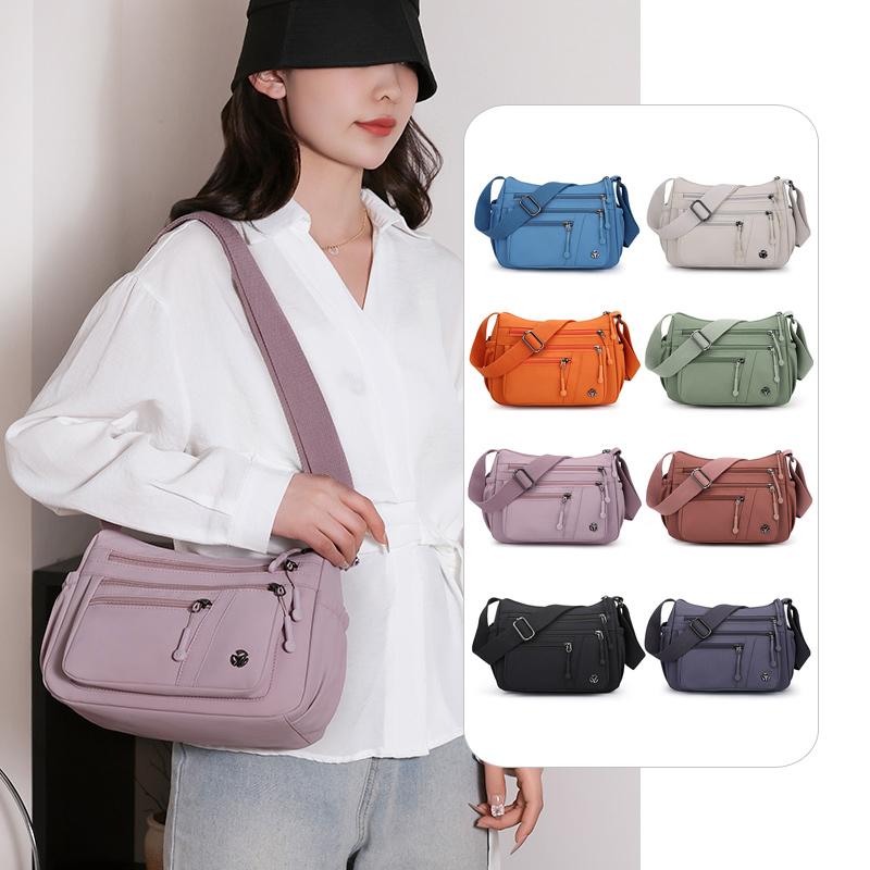 Damska Mała Kwadratowa Torba Duża Pojemność Torba na Ramię Torba dla Mamy w Średnim Wieku Podróżna Nylonowa Torba Crossbody