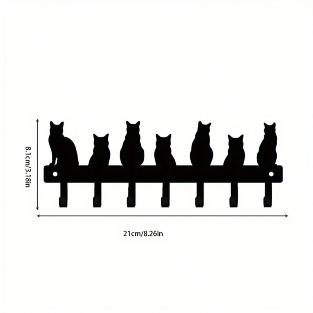 Modern Black Metal Wall Hook Multi Purpose Home Decor Shelf Indoor
