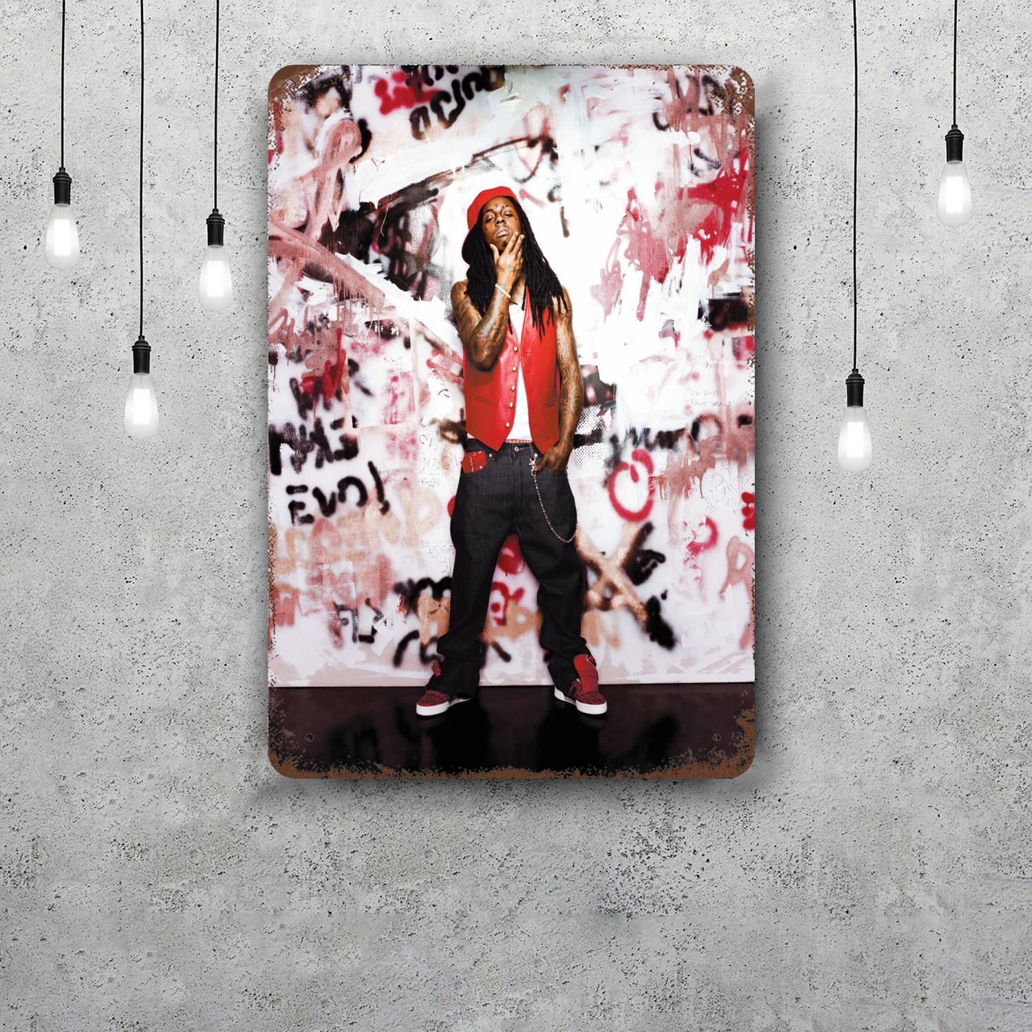 

Lil Wayne Vintage Metal Tin Signs Posters Decor Retro Metal Plaque Wall Art Decor for Garage Bar 20x30cm（7.8x11.8inch）