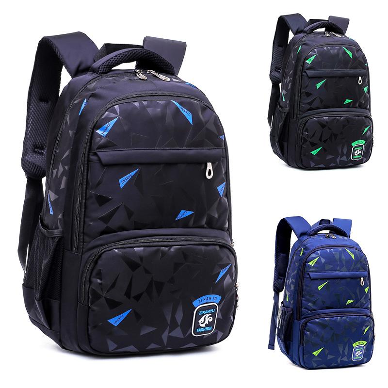 Student Boy Backpack Buy Men's Fashion Geometric Breathable Nylon Backpack Large Capacity ...