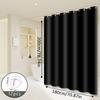 Black Solid Color Shower Curtain Minimalist Design Modern Bathroom Decor Waterproof Fabric Elegant Simple Style