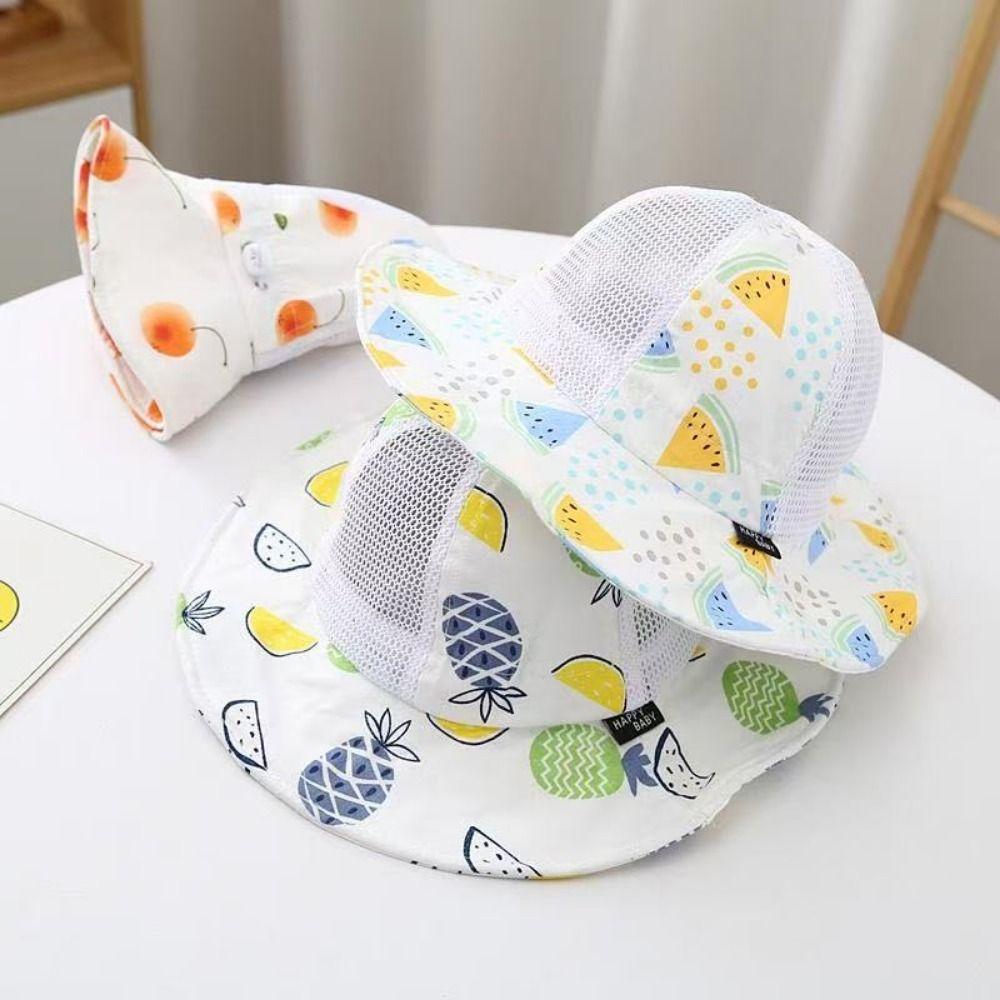 Fruit Print Children Sun Hat Thin Sun Protection Hat Fashion Bucket Hat  Summer Season