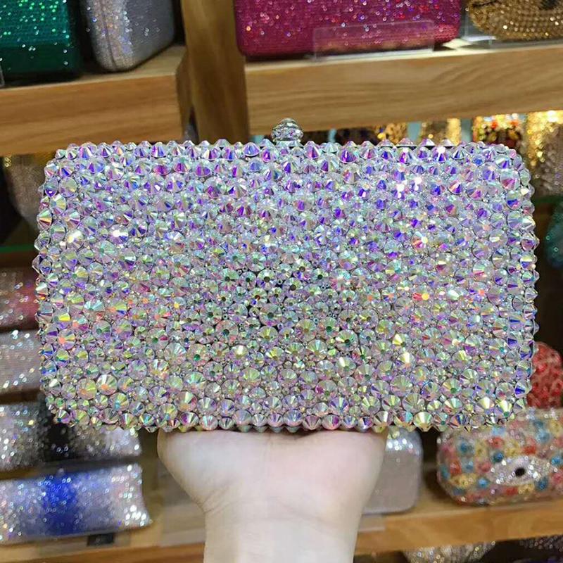 Dumpling Shape Evening Purses WHTUOHENG Bling Diamond Bridal Clutches Women Little Crystal Purse Sparkling Lady Party Handbang
