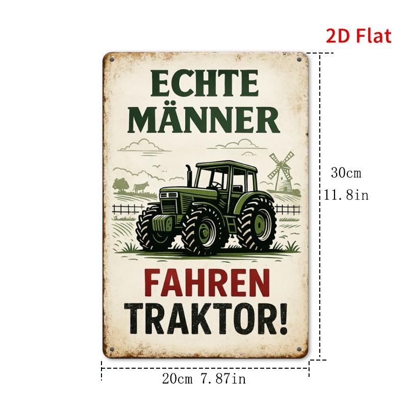

Retro Vintage Rustic Iron D Flat PreDrilled Holes Tractorxinch Decorative Sign Durable Farm Garage Workshop Wall Decor 20x30cm（7.8x11.8inch）