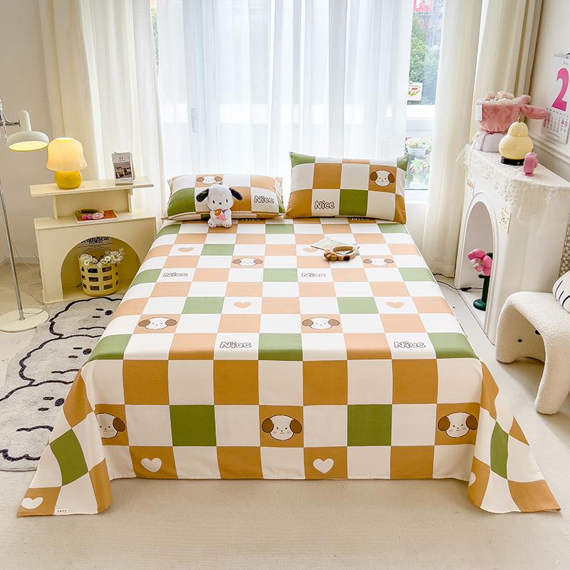 Cute Bear Pattern Bed Sheet Set Cartoon Style 100% Cotton Soft Bed Linen for Kids Boys Girls Bedroom Decoration Bedding Set