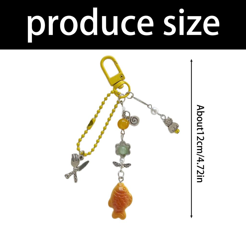 Lovely Taiyaki Phone Strap Retro Japanese Y2K Style Multi Use Keychain Pendant Lightweight Gift For Friends Lovers