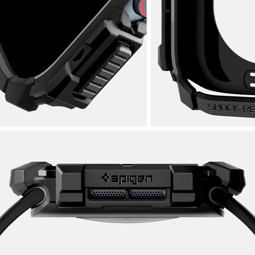 Spigen Rugged Armor Case for Apple Watch 10, Black
