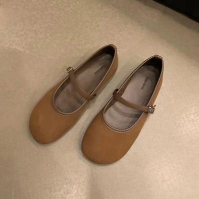 Ballerinas Woman 2024 Shallow Mouth Round Toe Mixed Colors Female Shoes Ballet Dress Comfortable Retro Mary Janes Flat