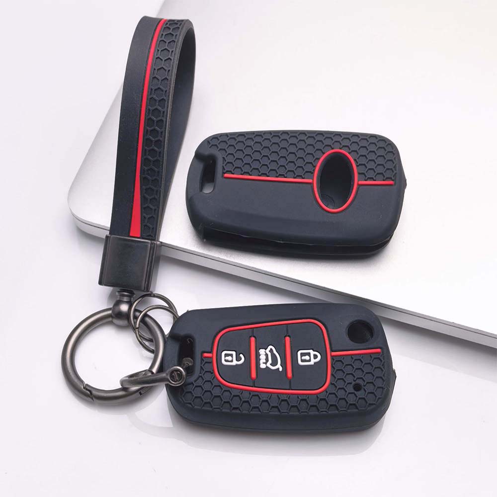 Key Fob Cover for Hyundai with Keychain Anti-Scratch Guard Shockproof Protection Soft Grip Texture Responsive Button Touch Dust Resistant Cover