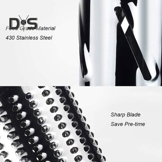 Roterende ostehøvel med utskiftbare rustfrie blader 3-i-1 ostekutter og -strimler Håndsveiv kjøkkenredskap for rask hakking