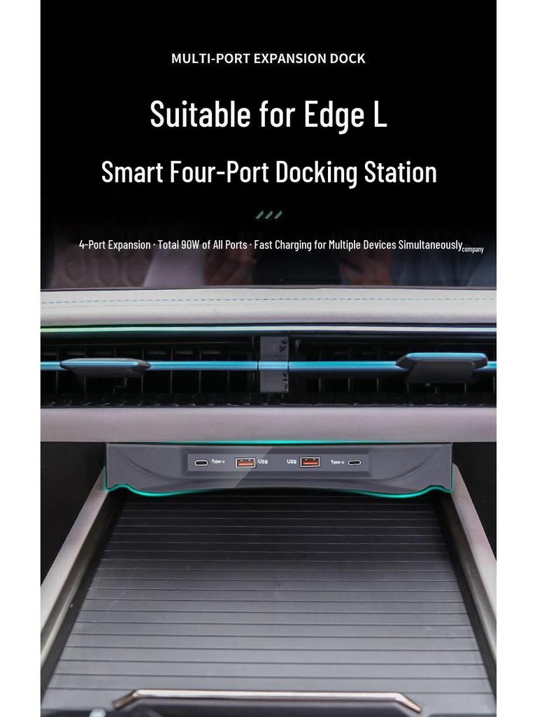 L6F: Docking station and USB expansion converter with smart fast charging for Ford Edge L.