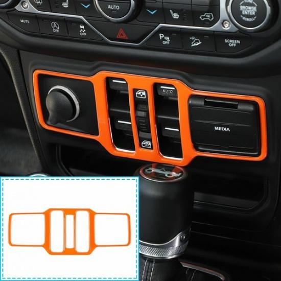 Window Control Switch Button Panel Cover Trim For Jeep Wrangler JL/JT 18+ Orange