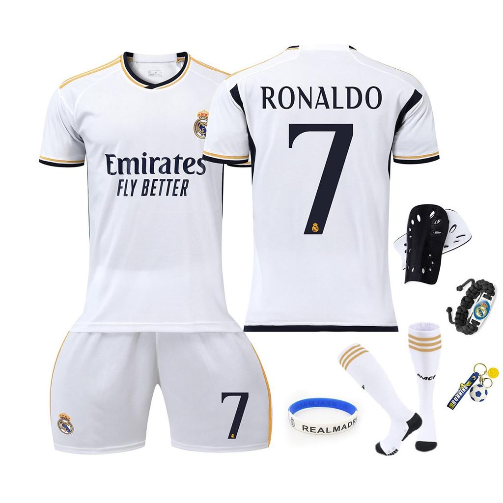 Conjunto Deportivo Infantil, Real Madrid Ronaldo Blanco Poliéster, Comodidad Transpirable