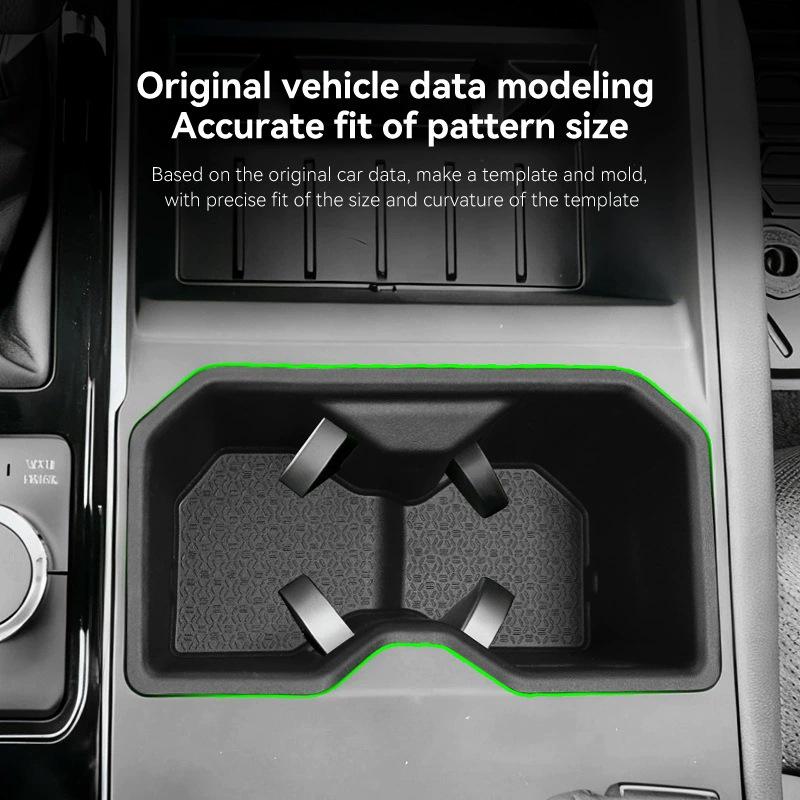 Compatible with 22 Tundra Models: Center Console Cup Holder with Shock Absorber and Anti-Shake Beverage Storage.