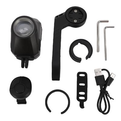 Luz Frontal de Bicicleta Control Remoto Inalámbrico Luz de Suspensión Delantera Faro de Ciclismo con Soporte Brillo Ajustable Negro