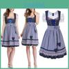 Elegante Trachten Dirndl Feminino para Oktoberfest Vestido Tradicional em Design Azul Vintage