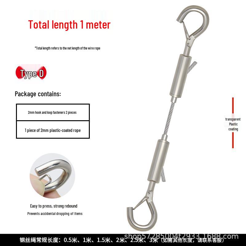 Stainless Steel Adjustable Wire Sling Hook for Art Exhibition Hanging