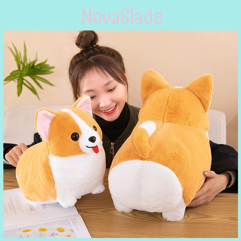 Cozy Corgi Dog Plushie Short-haired Plush Toy Hug Pillow Perfect For Car Decoration
