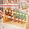 Wooden Ribbon Organizer Storage Display Stand Portable Tabletop Organizer Ribbon Spool Holder Rack for Home Cake Wrapping Gift