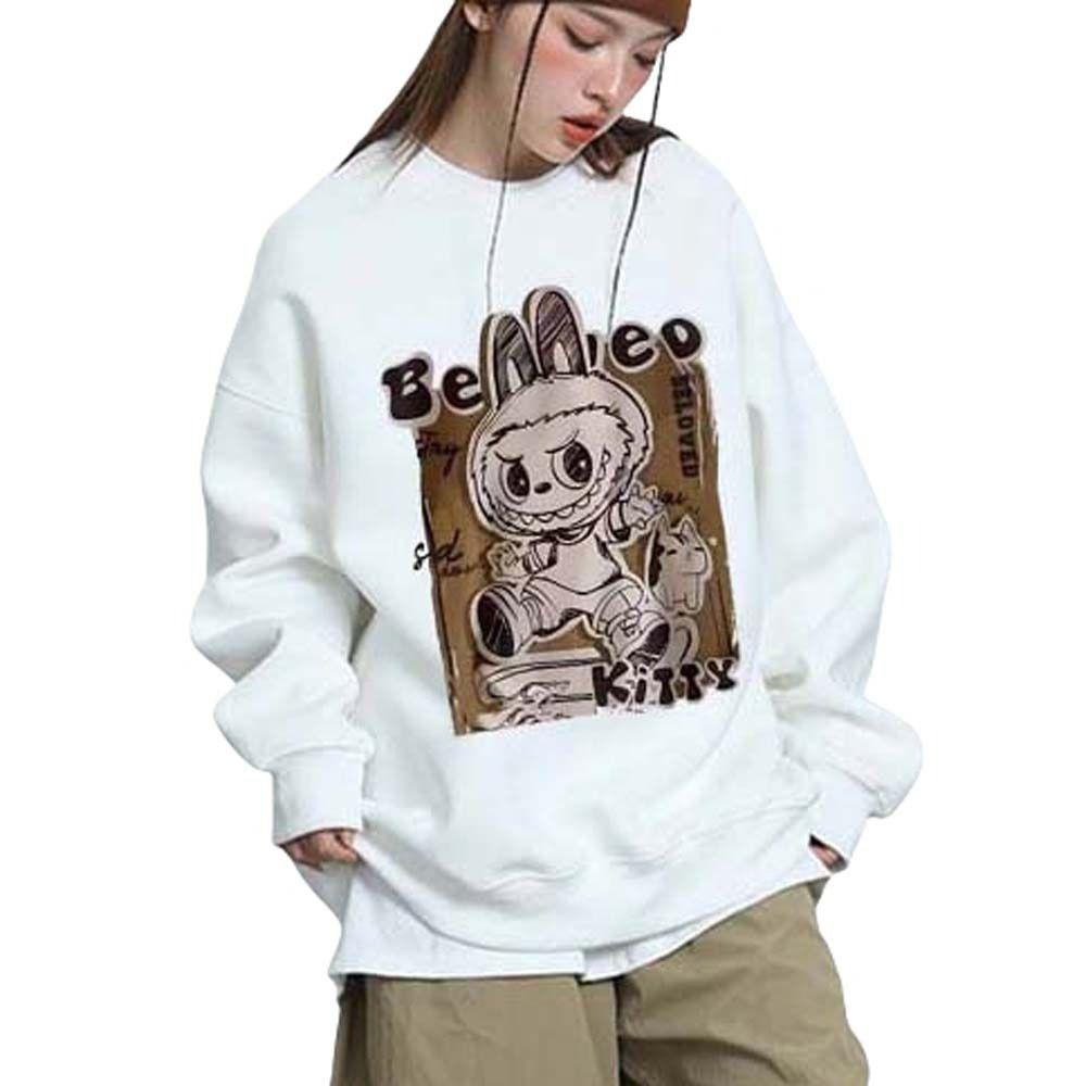 Women's Labubu Cloth Pullover Long-sleeved Sweatshirt Loose and Comfortable Style Labubu Cloth Clothing S-4XL