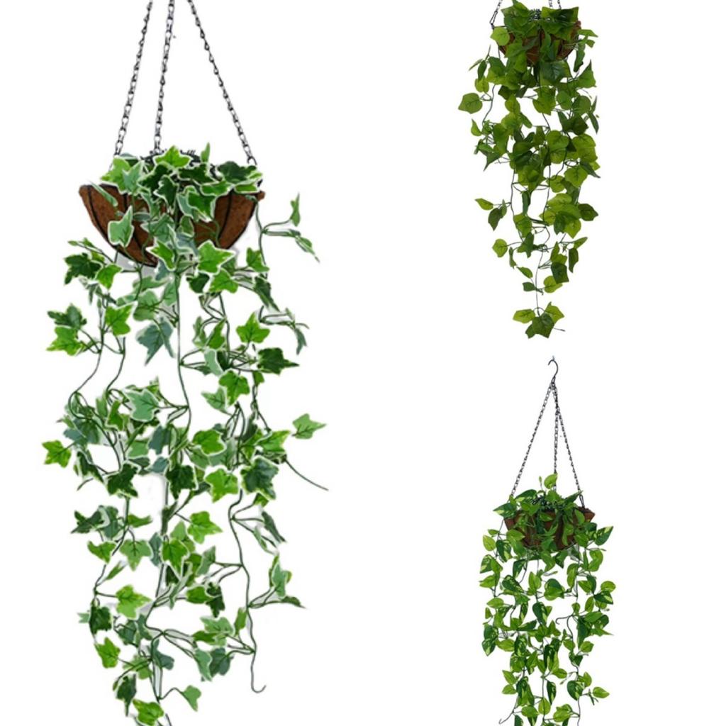 Simulation Leaf Wall Hanging Flower Dill Home Simulation Green Leaf Sweet Potato Vine Wall Decoration, Green Dill Hanging Orchid