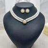 Elegant Vintage Pearl Necklace Earring Set Women Party Wedding Daily Decoration Jewelry