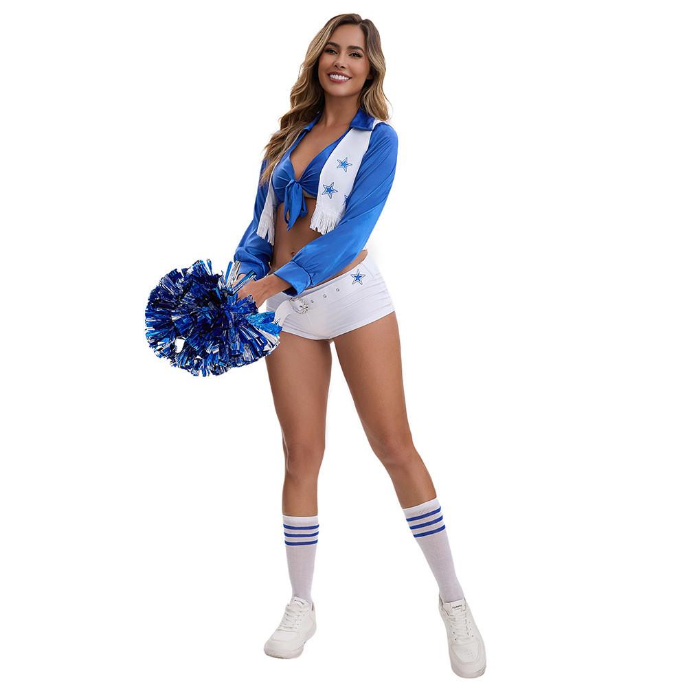 Fußballmädchen Cheerleading Kostüm Für Frauen Aus Polyesterstoff Für Bühnenauftritte