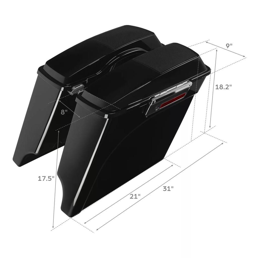 Motorcycle 5" Stretched Saddlebags 6X9" Speaker Lid For Harley Touring Road King Electra Glide 1993-2013 Trunk Luggage Side Bags