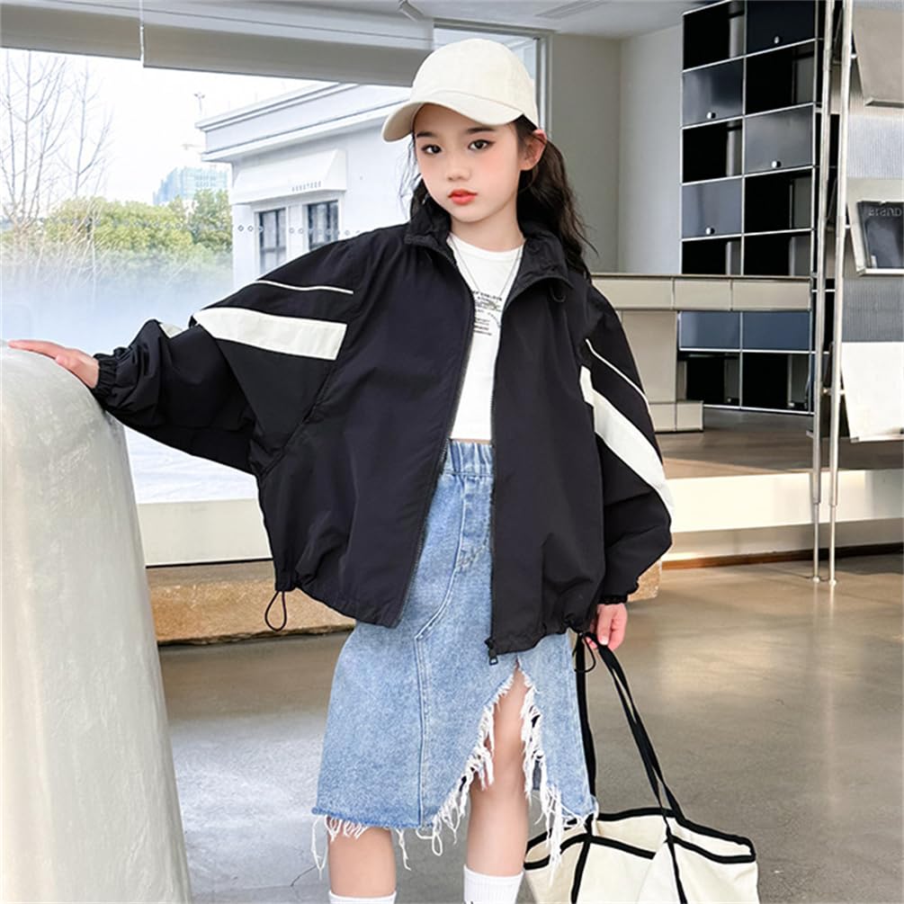 BLZXIAN Windbreaker Jacket for Mountain Junior Loose Full Korean Suitable for Sizes Size Height Children's Girls, Spring/Autumn Parka, Girls' Coat,