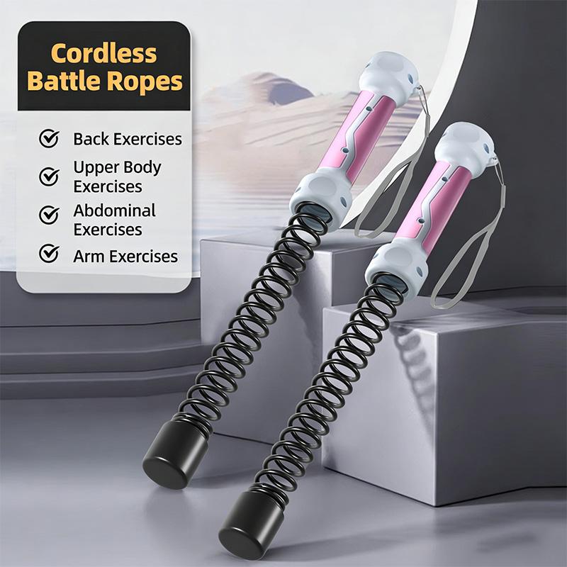 

Набор для фитнеса 3-в-1: боевой канат без веревки и гибкий стержень, оборудование для тренировки силы рук в домашних условиях розовый