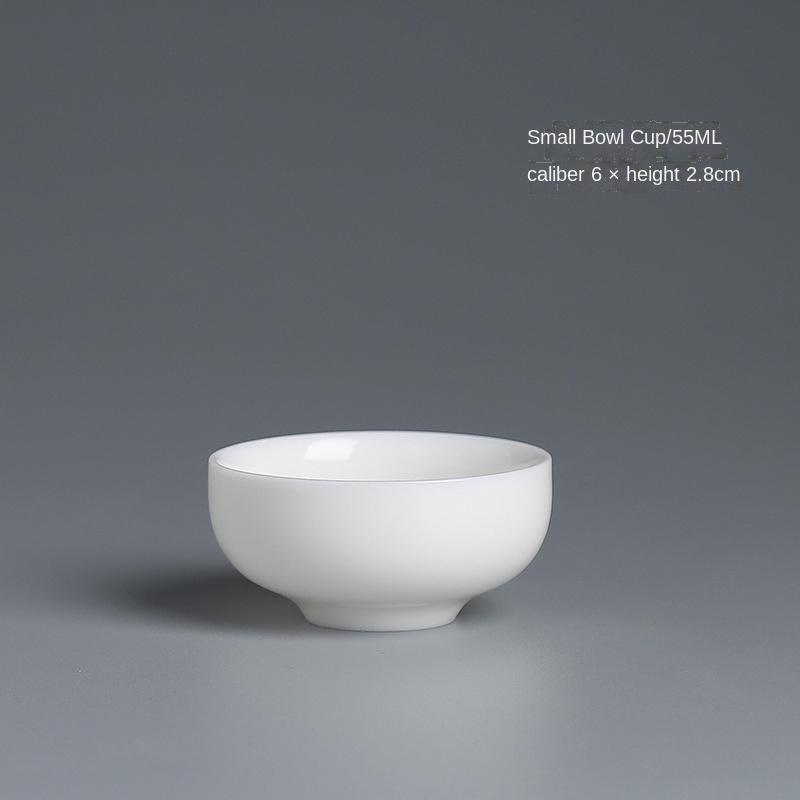 White Jade Kung Fu Small Tea Cup Tea Bowl Master Cup Egg-Shell White Porcelain Cup Jade Porcelain Tea Set Tea Tasting