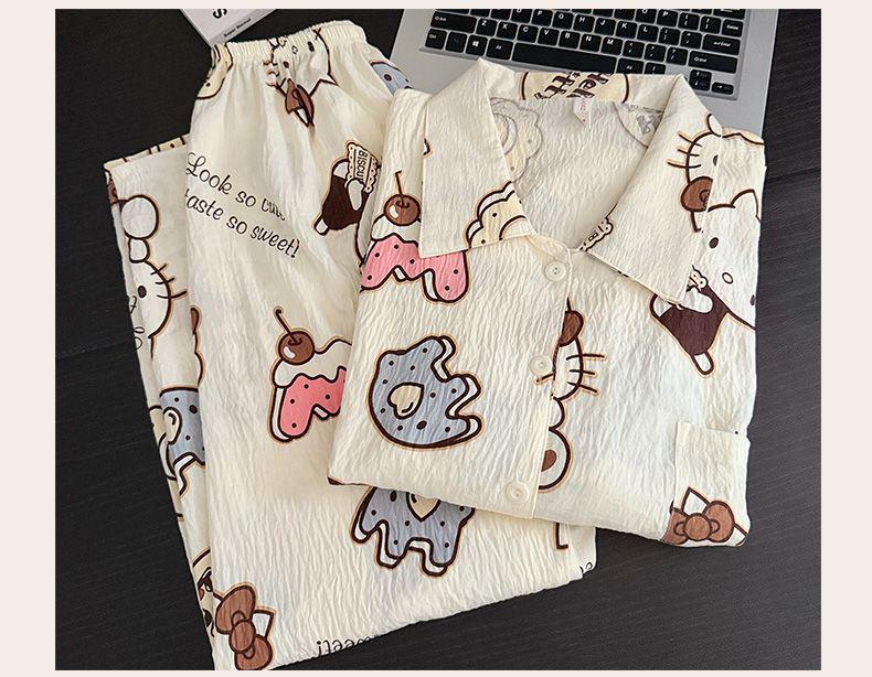 Set Pijama Drăguț de Desene Animate pentru Femei 2025 - Cardigan de Primăvară/Toamnă cu Mâneci Lungi și Pantaloni