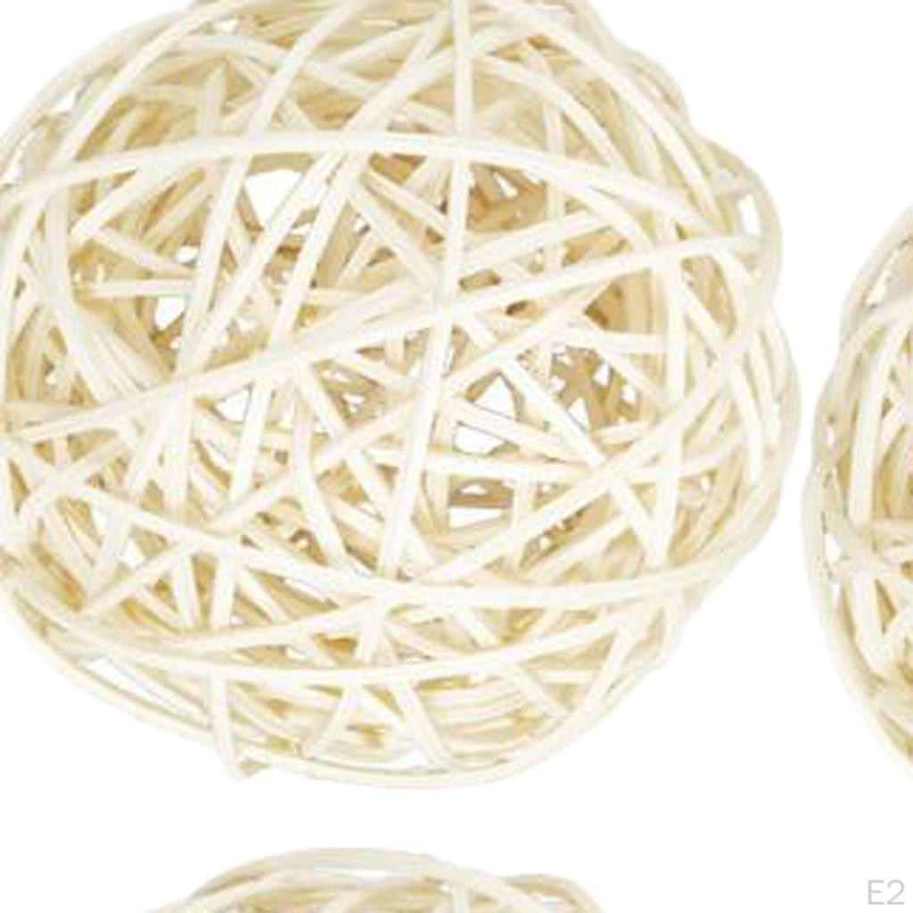 6 Pcs Rattan Cane Wicker Balls Nursery Ornaments