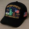 U.S. 250th Anniversary Retro Washed Adjustable Hat with Bald Eagle Common Fabric Patriotic American Style