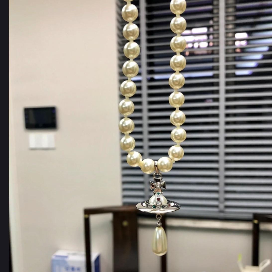 Жемчужное ожерелье «Слеза вдовствующей императрицы» с 3D-подвеской в виде летающей тарелки Natural