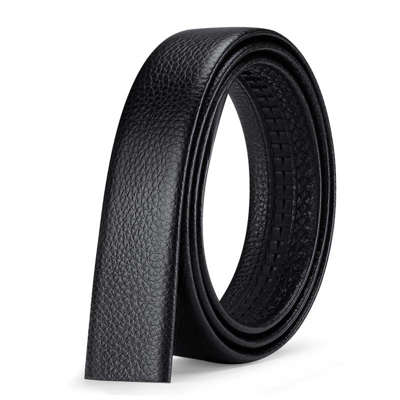 Men's genuine leather belt - no buckle, automatic clasp, full grain leather