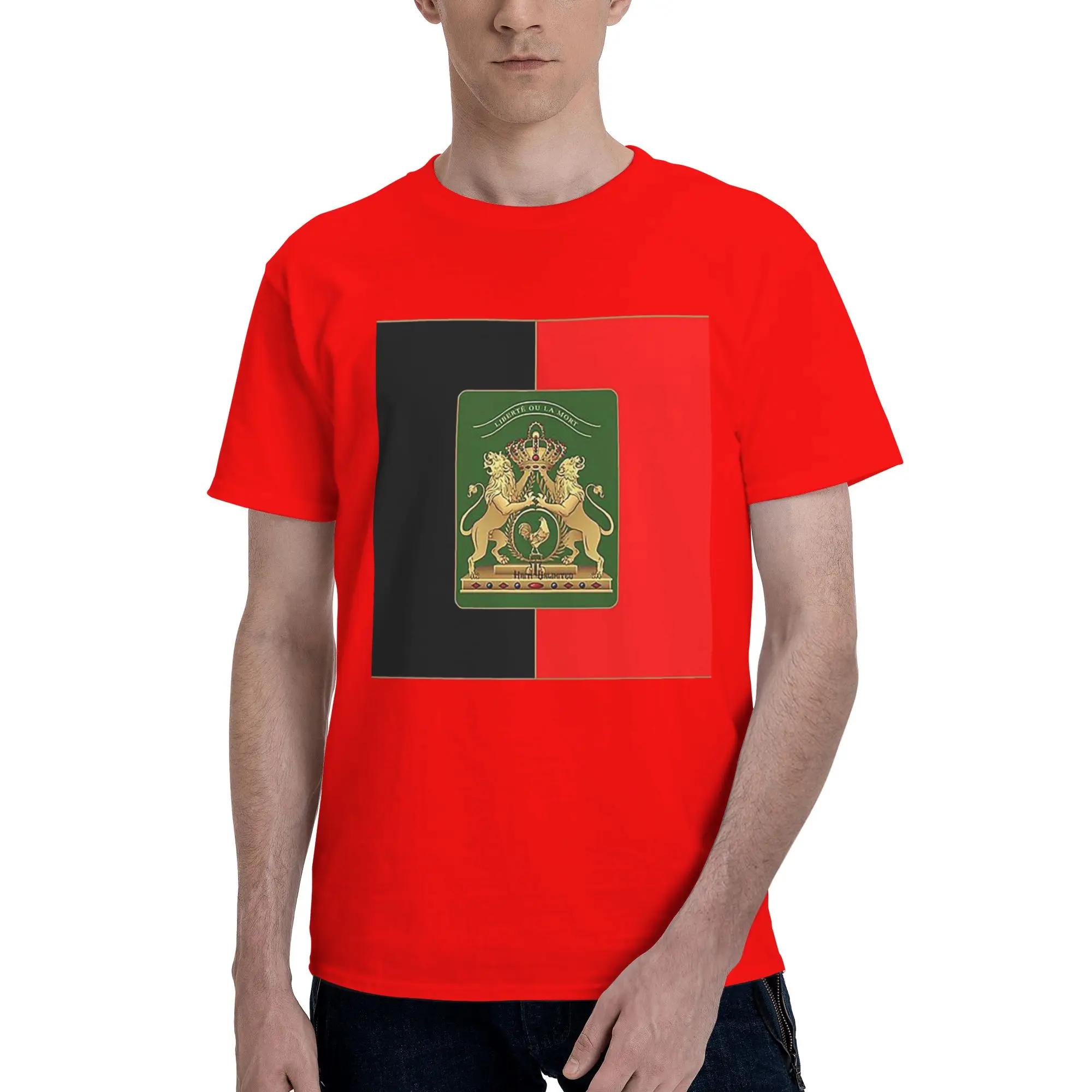 Haitian Independence Flag Men TShirt Oversized T Shirts Mens Round Neck Cotton Tees Short Summer Male S