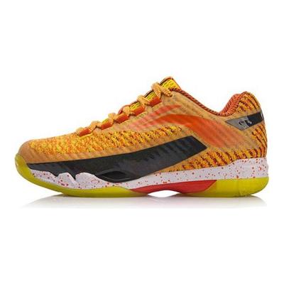 Li Ning Pioneer בד מקצועי תחרות בולם זעזועים ריבאונד נמוך נעלי בדמינטון נעלי נשים צהוב לימון AYAN016-1